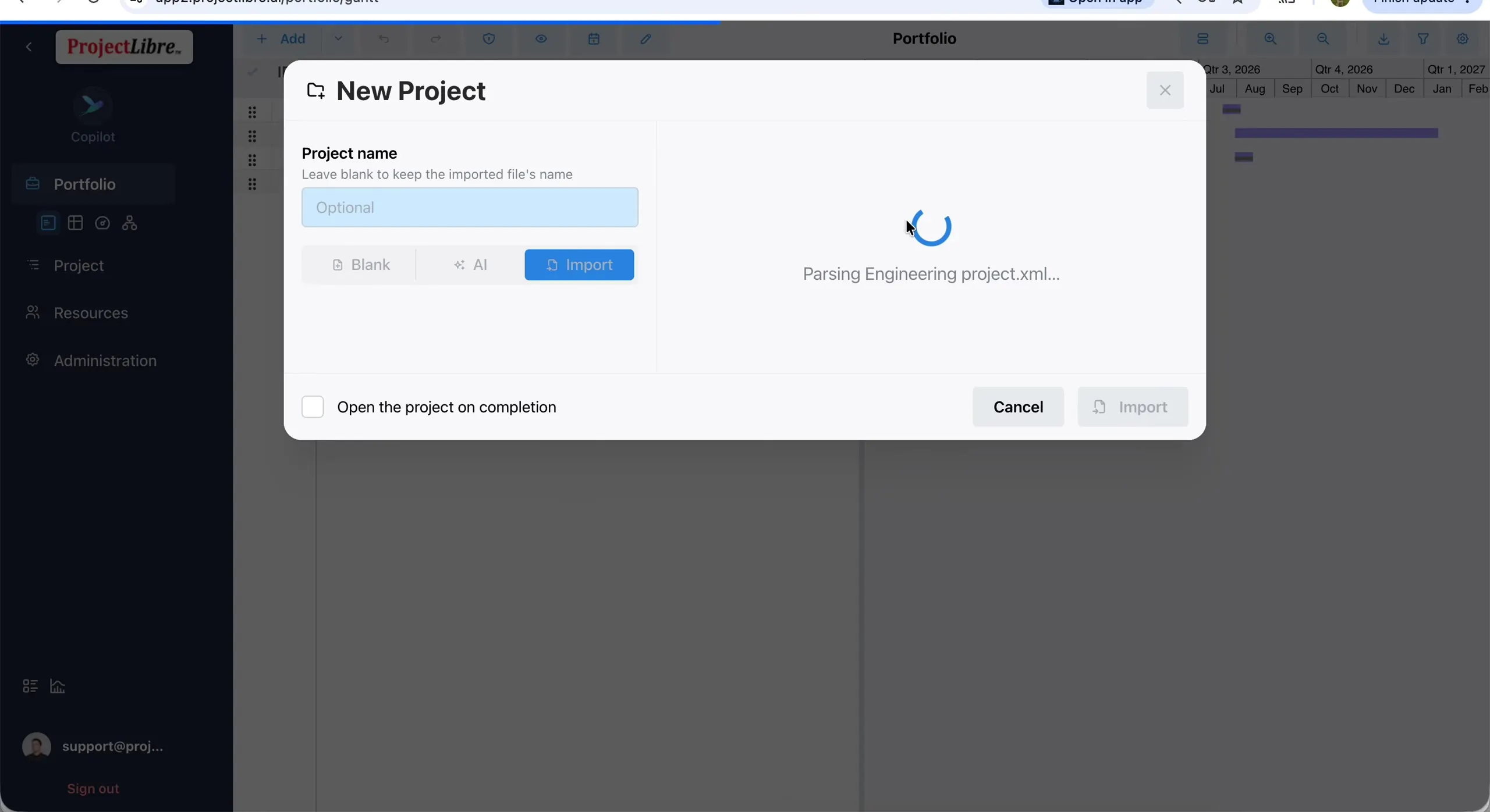 Parsing Engineering project.xml spinner