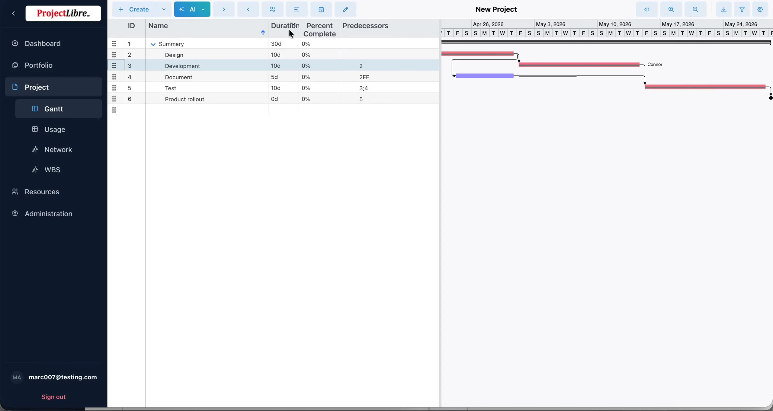 Task Main tab fields
