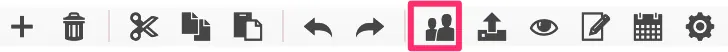 Portfolio menu bar with the icon for assigning a team to a project highlighted
