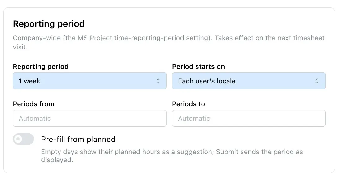Timesheet approval configuration