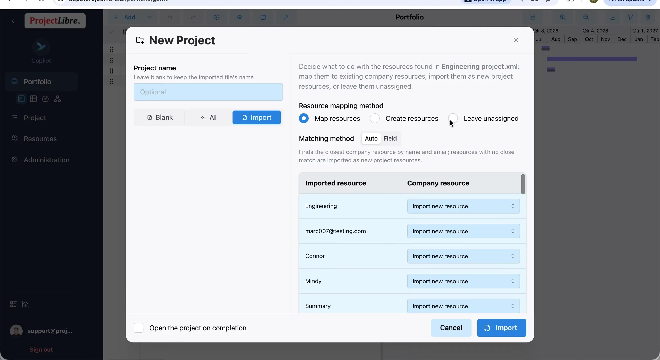 Leave unassigned option in resource mapping