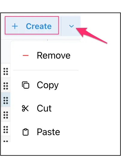 Remove/Cut/Copy/Paste icons