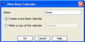 Finestra per creare un calendario personalizzato