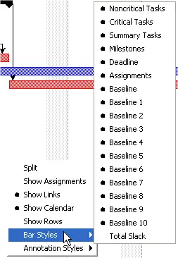 Finestra di dialogo a comparsa di secondo livello «Stili barra»