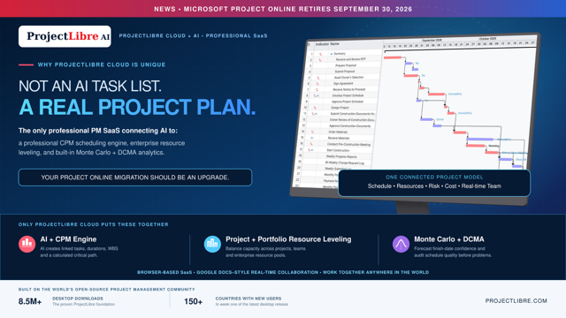 ProjectLibre AI Cloud: Announcing the Revolutionary Release of Artificial Intelligence for Project Management